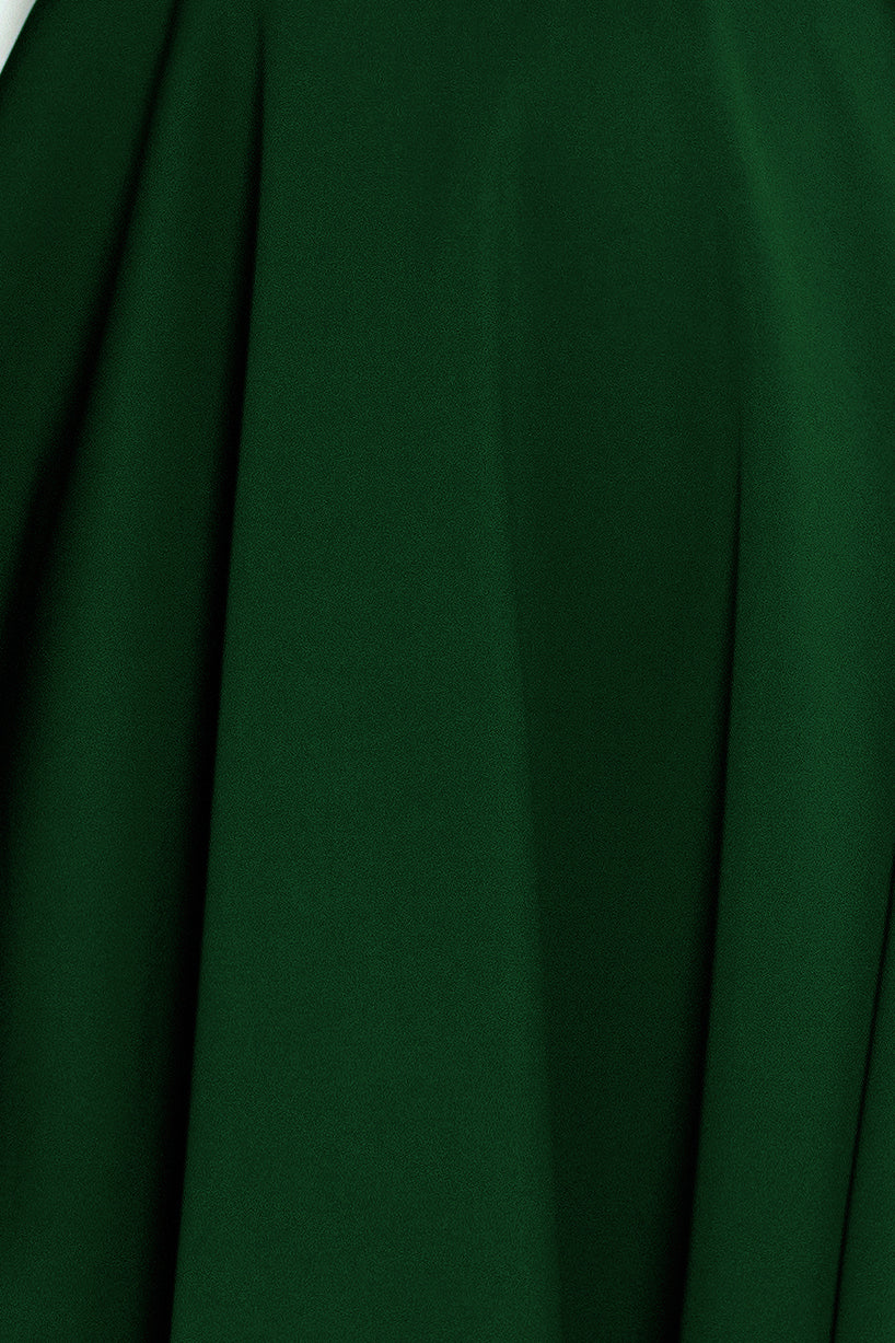 Numoco 114-10 Flared dress - heart-shaped neckline - dark green