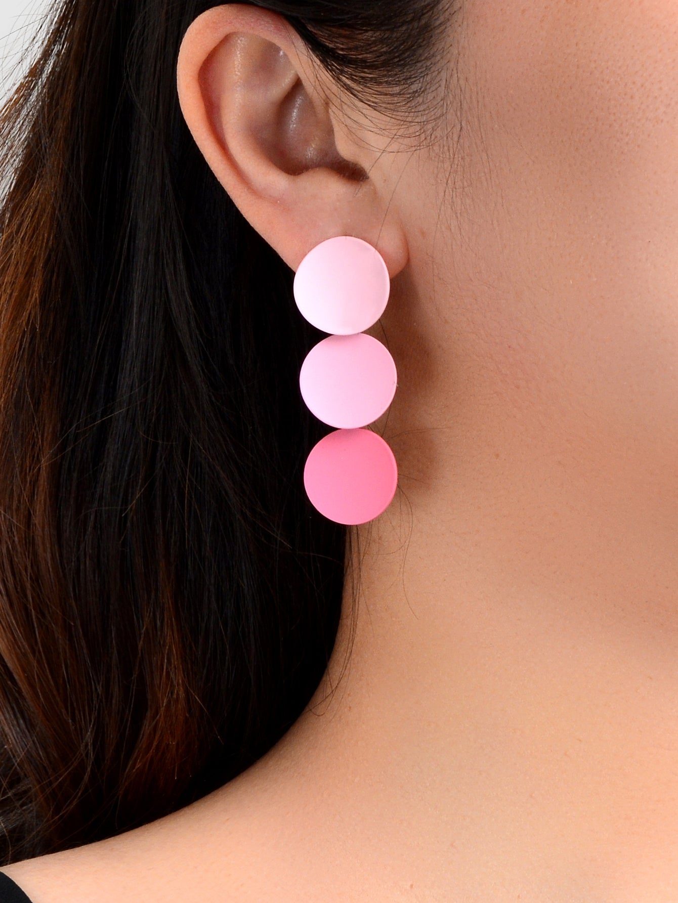 Gradient Purple Round Dangle Geometric Pierced Earrings Costume Party Jewellery