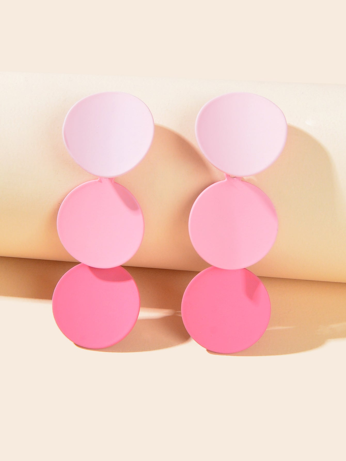 Gradient Purple Round Dangle Geometric Pierced Earrings Costume Party Jewellery