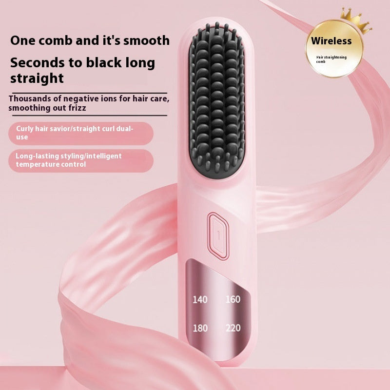 Cordless Wet & Dry Hair Straightener Brush