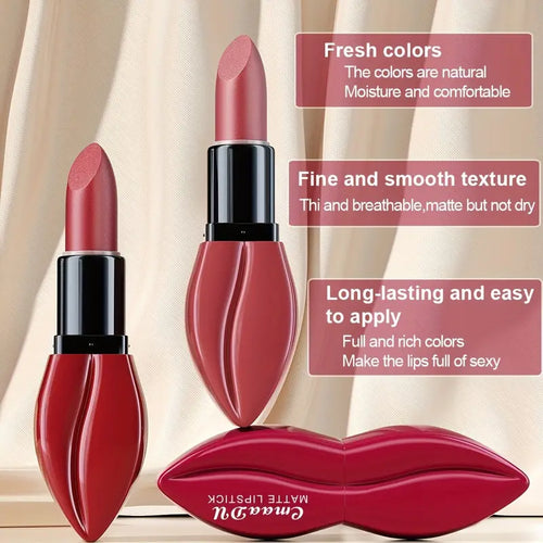 10 Color Matte Lipstick, Velvet Rich Color Long Lasting Waterproof Lipstick-1